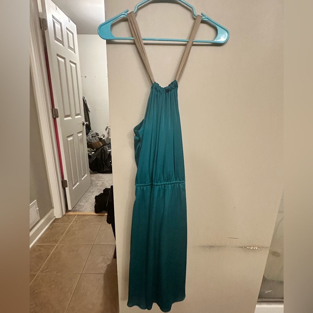 The Limited Teal Halter Sundress Cocktail